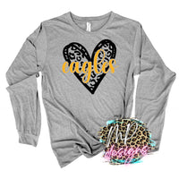 EAGLES LEOPARD HEART GOLD LONG SLEEVE/SWEATSHIRT