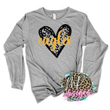 EAGLES LEOPARD HEART GOLD LONG SLEEVE/SWEATSHIRT