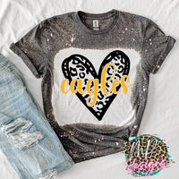 EAGLES LEOPARD HEART GOLD T-SHIRT