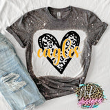 EAGLES LEOPARD HEART GOLD T-SHIRT