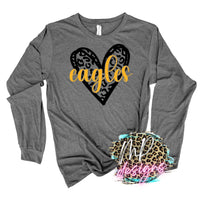 EAGLES LEOPARD HEART GOLD LONG SLEEVE/SWEATSHIRT