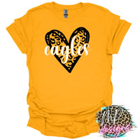 EAGLES LEOPARD HEART GOLD T-SHIRT