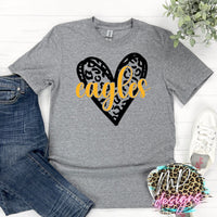 EAGLES LEOPARD HEART GOLD T-SHIRT