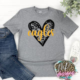 EAGLES LEOPARD HEART GOLD T-SHIRT