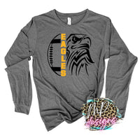 EAGLES MASCOT FOOTBALL GOLD LONG SLEEVE/SWEATSHIRT