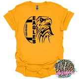 EAGLES MASCOT FOOTBALL GOLD T-SHIRT