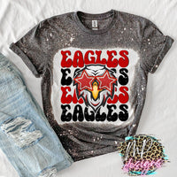 EAGLES PREPPY MASCOT RED T-SHIRT