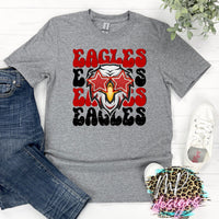 EAGLES PREPPY MASCOT RED T-SHIRT