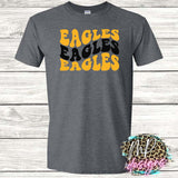 EAGLES WAVY RETRO GOLD T-SHIRT