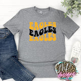 EAGLES WAVY RETRO GOLD T-SHIRT