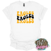 EAGLES WAVY RETRO GOLD T-SHIRT