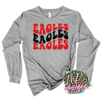 EAGLES WAVY RETRO RED LONG SLEEVE/SWEATSHIRT