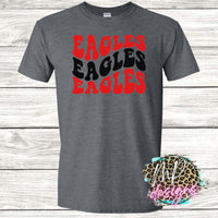 EAGLES WAVY RETRO RED T-SHIRT