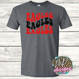 EAGLES WAVY RETRO RED T-SHIRT