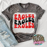 EAGLES WAVY RETRO RED T-SHIRT