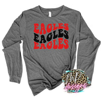 EAGLES WAVY RETRO RED LONG SLEEVE/SWEATSHIRT