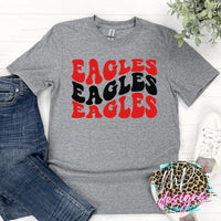 EAGLES WAVY RETRO RED T-SHIRT