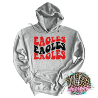 EAGLES WAVY RETRO RED LONG SLEEVE/SWEATSHIRT