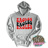 EAGLES WAVY RETRO RED LONG SLEEVE/SWEATSHIRT