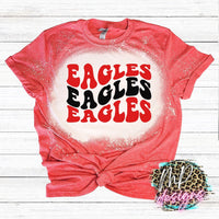 EAGLES WAVY RETRO RED T-SHIRT