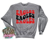 EAGLES WAVY RETRO RED LONG SLEEVE/SWEATSHIRT