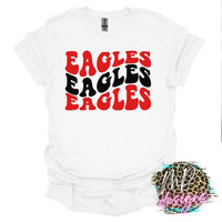 EAGLES WAVY RETRO RED T-SHIRT