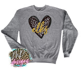 ELKS LEOPARD HEART LONG SLEEVE/SWEATSHIRT