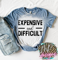 EXPSENIVE AND DIFFICULT BLEACHED T-SHIRT
