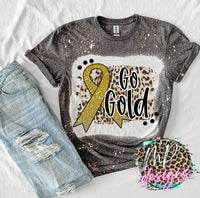GO GOLD LEOPARD BLEACHED T-SHIRT