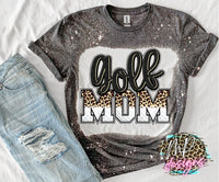 GOLF MOM LEOPARD BLEACHED T-SHIRT