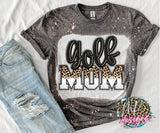 GOLF MOM LEOPARD BLEACHED T-SHIRT