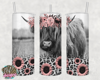 HIGHLAND COW PINK 20 OZ TUMBLER