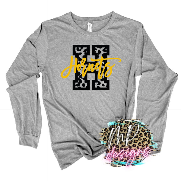 HORNETS H LEOPARD GOLD LONG SLEEVE/SWEATSHIRT