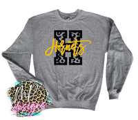 HORNETS H LEOPARD GOLD LONG SLEEVE/SWEATSHIRT