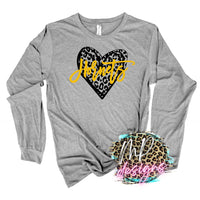HORNETS LEOPARD HEART GOLD LONG SLEEVE/SWEATSHIRT