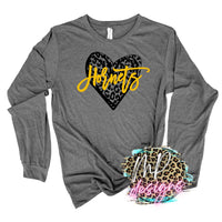 HORNETS LEOPARD HEART GOLD LONG SLEEVE/SWEATSHIRT