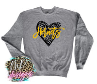 HORNETS LEOPARD HEART GOLD LONG SLEEVE/SWEATSHIRT