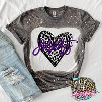 HORNETS LEOPARD HEART PURPLE T-SHIRT