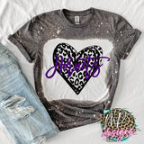 HORNETS LEOPARD HEART PURPLE T-SHIRT