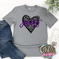 HORNETS LEOPARD HEART PURPLE T-SHIRT