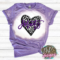 HORNETS LEOPARD HEART PURPLE T-SHIRT