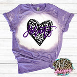 HORNETS LEOPARD HEART PURPLE T-SHIRT
