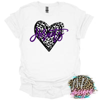 HORNETS LEOPARD HEART PURPLE T-SHIRT