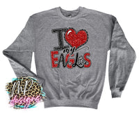 I LOVE MY EAGLES RED LONG SLEEVE/SWEATSHIRT