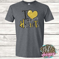 I LOVE MY HORNETS GOLD T-SHIRT