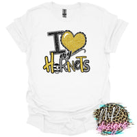 I LOVE MY HORNETS GOLD T-SHIRT