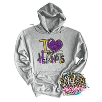 I LOVE MY HORNETS PURPLE LONG SLEEVE/SWEATSHIRT