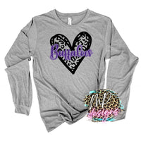 BUFFALOES LEOPARD HEART PURPLE LONG SLEEVE/SWEATSHIRT