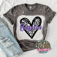 BUFFALOES LEOPARD HEART PURPLE T-SHIRT