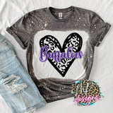 BUFFALOES LEOPARD HEART PURPLE T-SHIRT